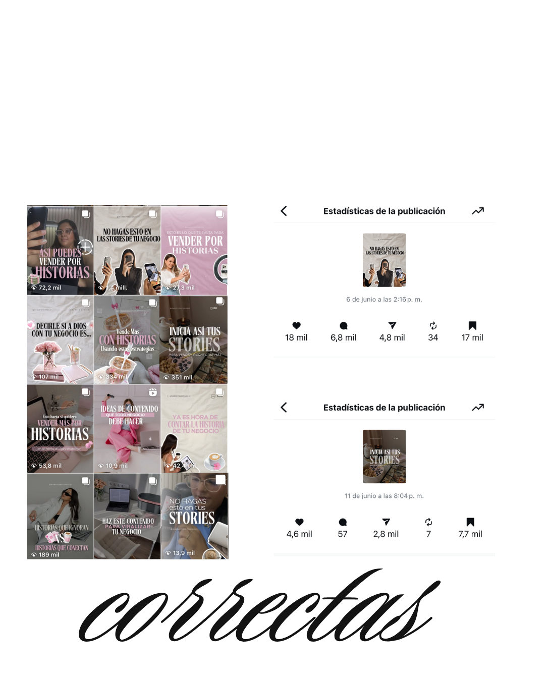 Publicaciones de Silvi con cientos de miles de visualizaciones